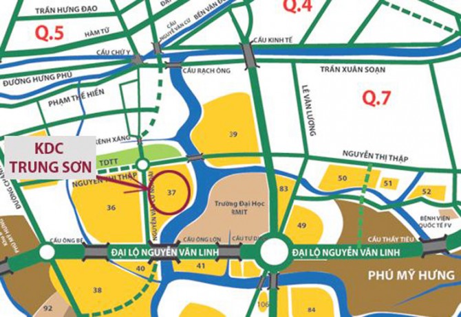vị trí khu dân cư trung sơn